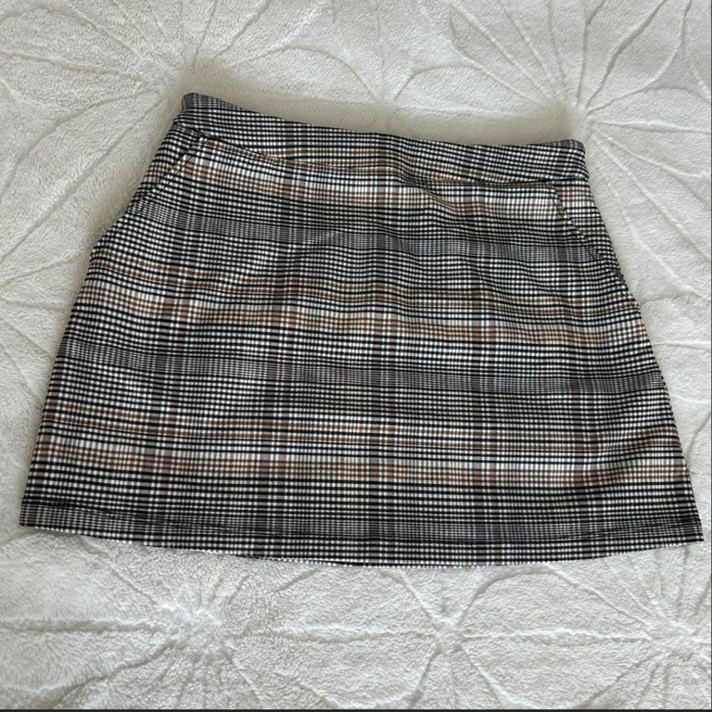Shinestar Plaid Mini Skirt